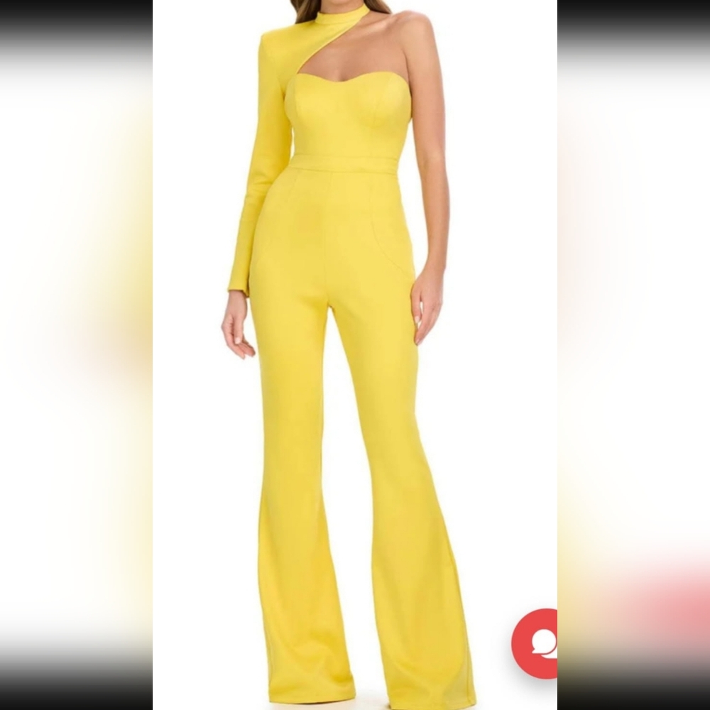 Chic One-Shoulder Yellow Jumpsuit